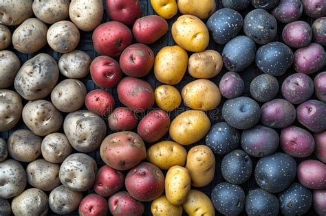 Variedad de patatas de colores y formas diversas
