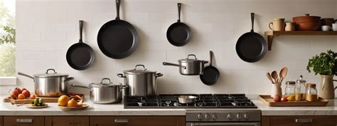 Variedad de ollas antiadherentes en una cocina moderna