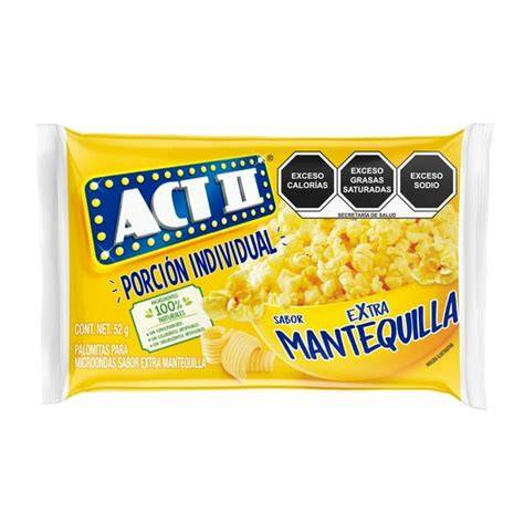 Envase de palomitas de maíz Act II sabor Mantequilla