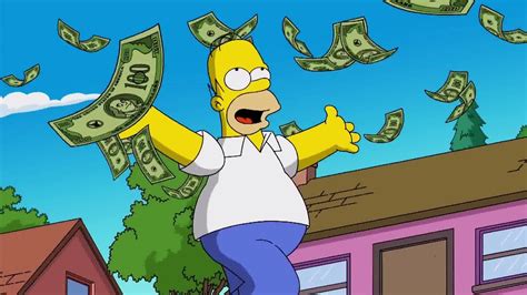 Homer Simpson con dinero para la lavadora