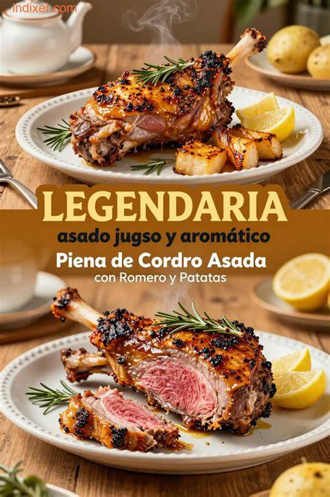 Pierna de cordero asada dorada y crujiente