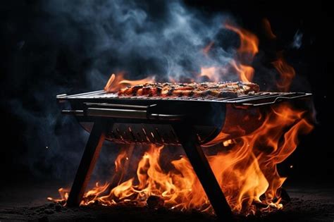Parrilla de carbón encendida