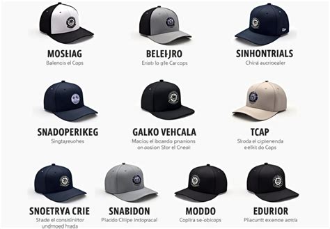 Variedad de gorras de béisbol en diferentes colores y materiales