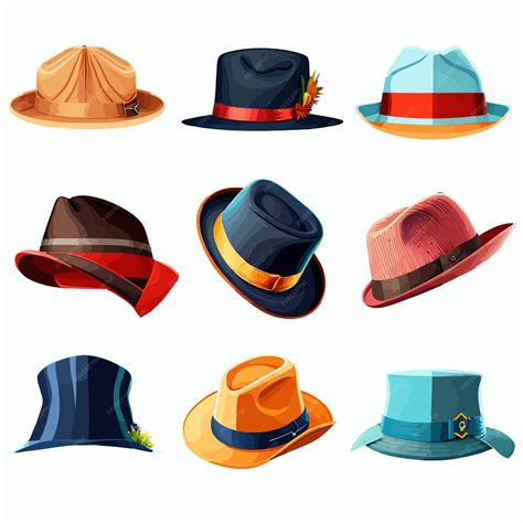 Diversos estilos de sombreros de cubo en diferentes colores y estampados