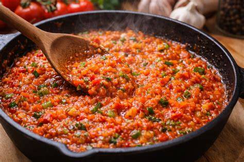 Ingredientes frescos para preparar un sofrito casero