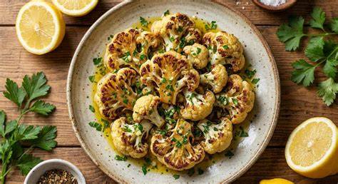 Coliflor asada con cítricos y hierbas