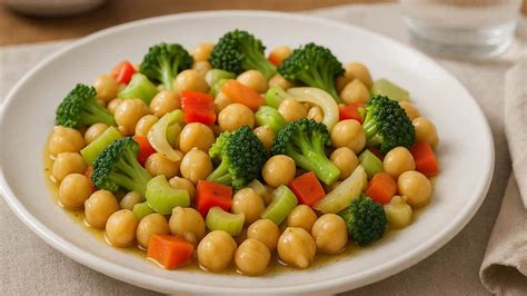 Plato saludable con legumbres y verduras