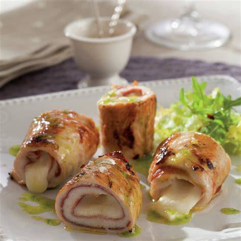 Rollitos de pavo con jamón ibérico y salsa de Oporto