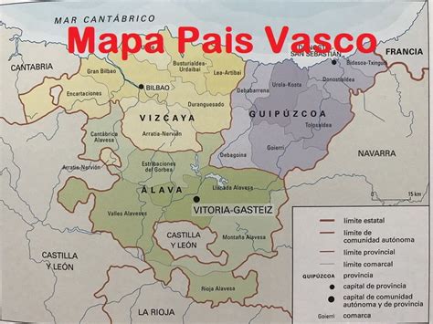 Mapa del País Vasco destacando Vizcaya