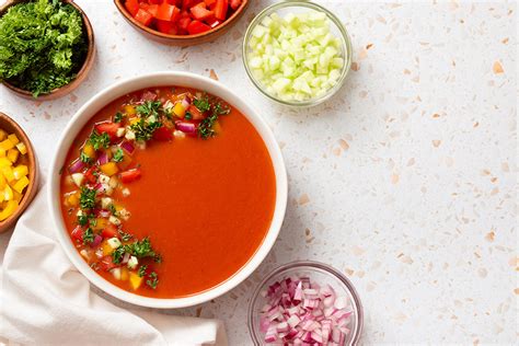 Ingredientes frescos utilizados en la elaboración del gazpacho
