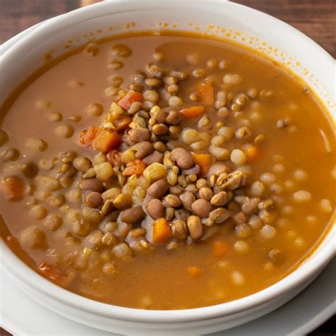 Sopa de llentilles (lentejas) tradicional valenciana