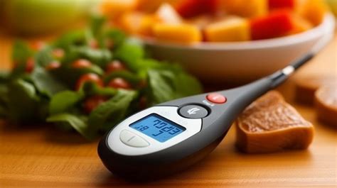 Termómetro de cocina midiendo la temperatura de la masa
