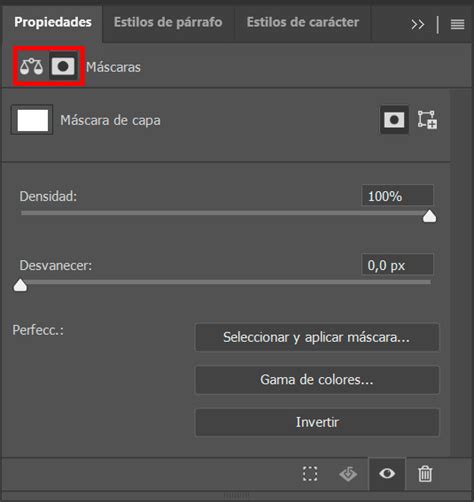 Panel de propiedades de una capa de relleno de color uniforme en Photoshop