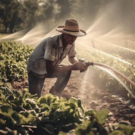 Habas siendo recolectadas por un agricultor