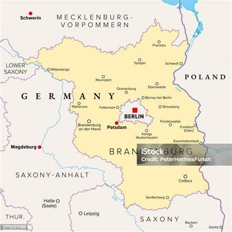 Mapa de Berlín y la región de Brandeburgo