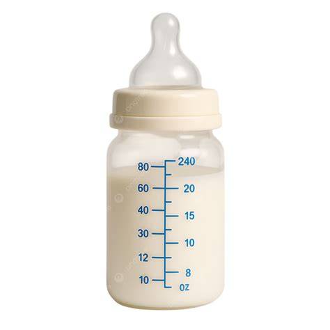 Biberón de leche para bebé y guía de medidas