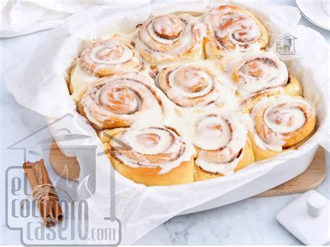 Rollos de canela cortados y listos para hornear