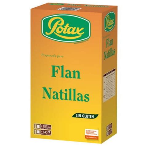 Envase de Flan Potax e ingredientes principales