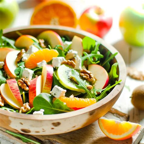 Ensalada dulce colorida con frutas y verduras frescas