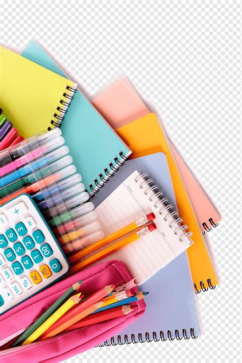 Variedad de cuadernos y accesorios de papelería en color rosa pastel