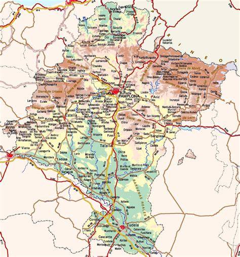 Mapa de Navarra con las ubicaciones de los restaurantes mencionados