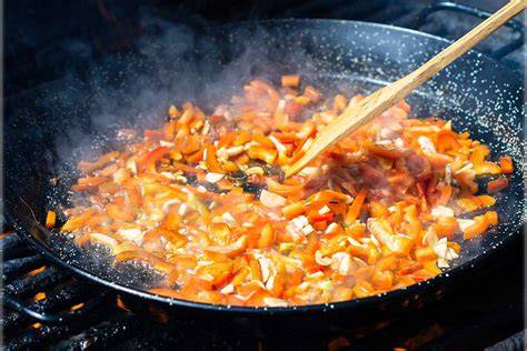 Sofrito en proceso de cocción