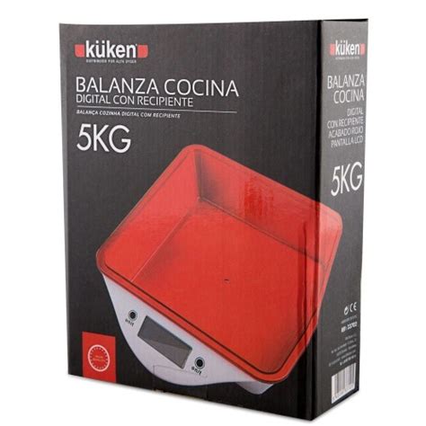 Ejemplo de balanza de cocina con un recipiente vacío