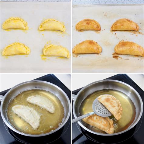 Esquema de las capas de una empanada: masa, relleno de chicharrón y sellado