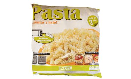 Bolsas de pasta cocida congelada