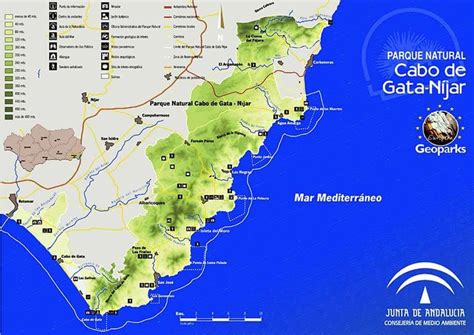 Mapa del Parque Natural Cabo de Gata-Níjar