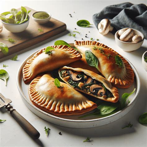 Relleno de empanada vegetariana con champiñones y espinacas