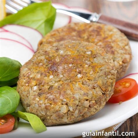 Receta saludable de hamburguesa de lentejas