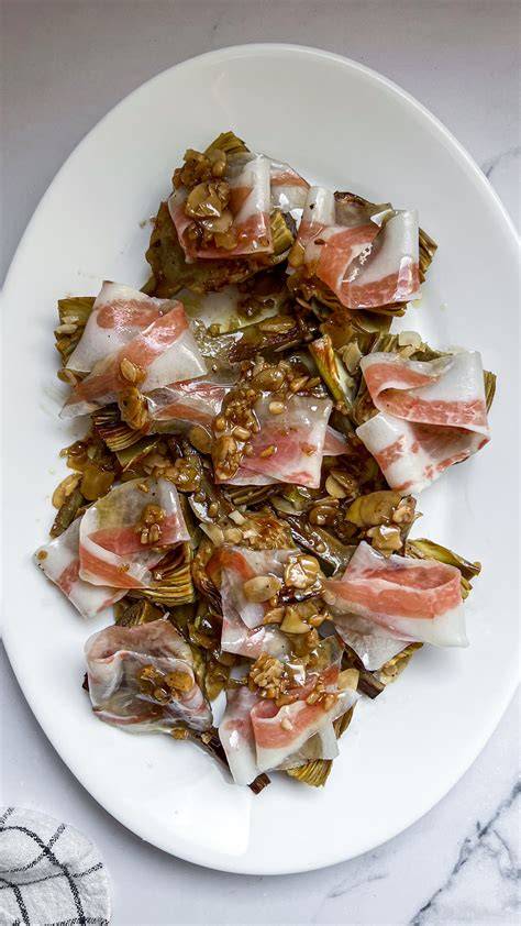 Sofrito de guanciale y alcachofas
