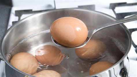 Olla hirviendo con huevos