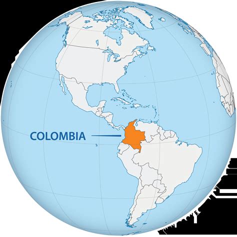 Mapa de la ubicación geográfica de Colombia y Venezuela