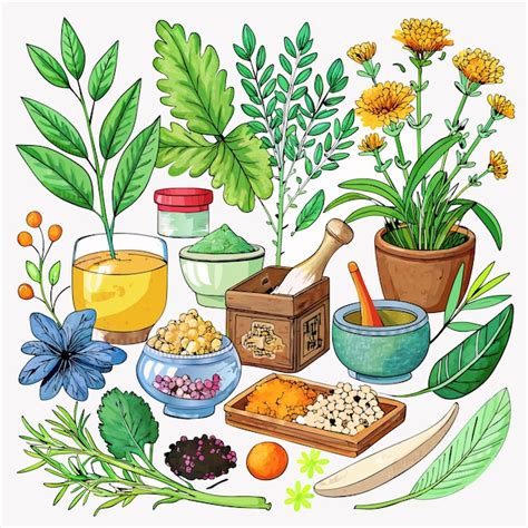 Dibujo de plantas medicinales y alucinógenas