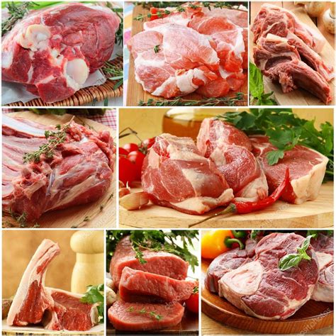Diferentes tipos de chuletas (cordero, cerdo, ternera)