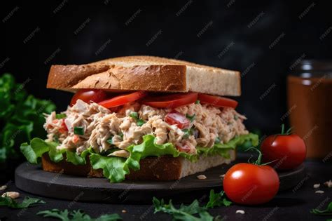 Sándwich de atún fresco con tomate y lechuga