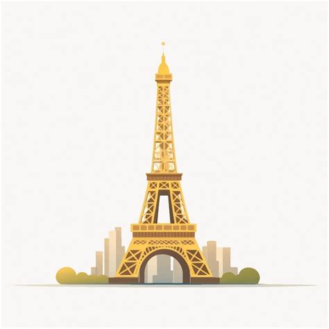 Ilustración de la Torre Eiffel y otras estructuras con triángulos