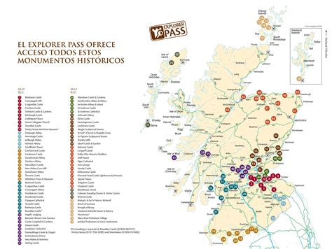 Mapa de Escocia con puntos de interés gastronómico