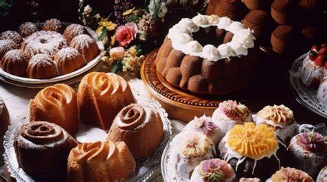 Variedad de bizcochos y dulces elaborados con legumbres