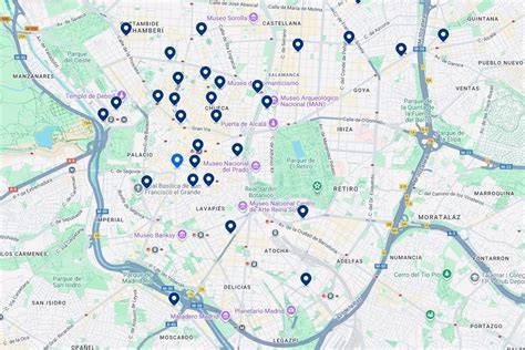Mapa de Madrid con ubicaciones de supermercados asiáticos