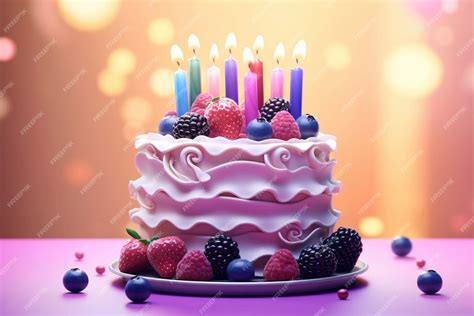 Pastel de cumpleaños decorado con velas