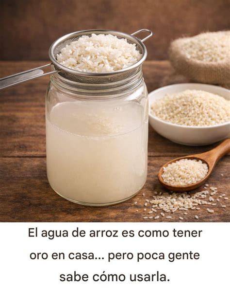 Arroz remojándose en agua