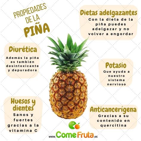 Piña con sus nutrientes destacados