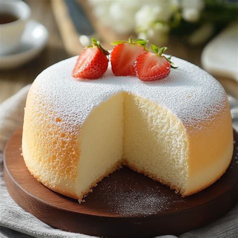 Pastel de algodón japonés recién horneado