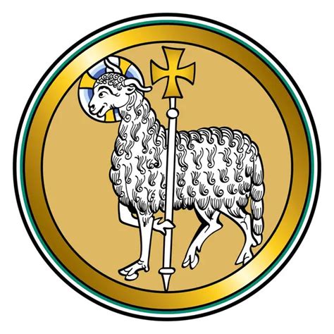 Representación del Agnus Dei con estandarte y cruz