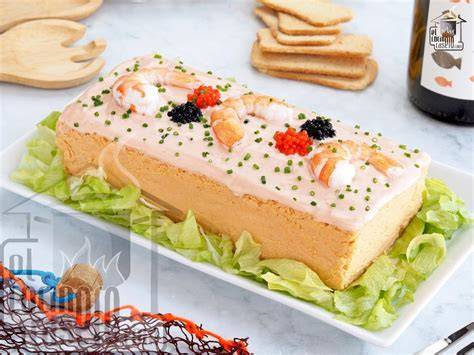 Molde para pastel de verduras y gambas
