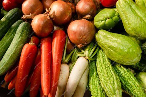 Selección de verduras frescas