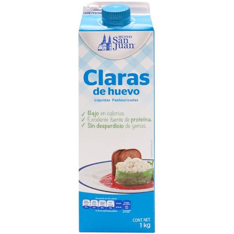 Claras de huevo pasteurizadas en envase con medidor